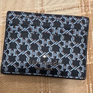 Kate Spade Black and Blue Patterned Card Holder